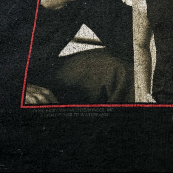 Vintage 90s Ricky Martin Hispanic Latin Band Rock Black T Shirt Size M 19.5X28 - Picture 4 of 8